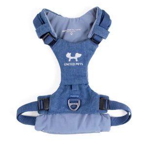 Arnés acolchado para perro United Pets Citylite azul marino con enganche frontal